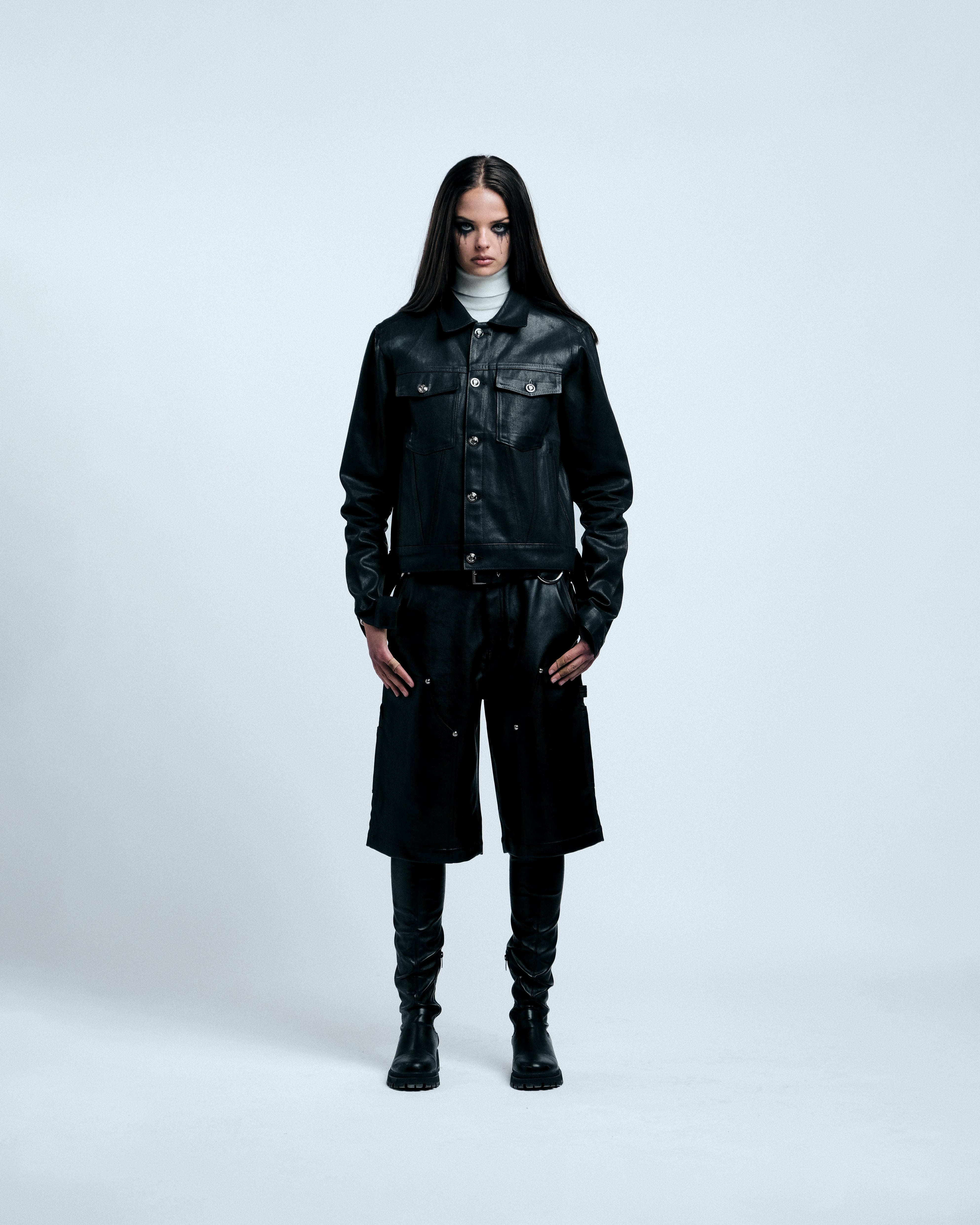 TAR WAXED DENIM JACKET (Black)