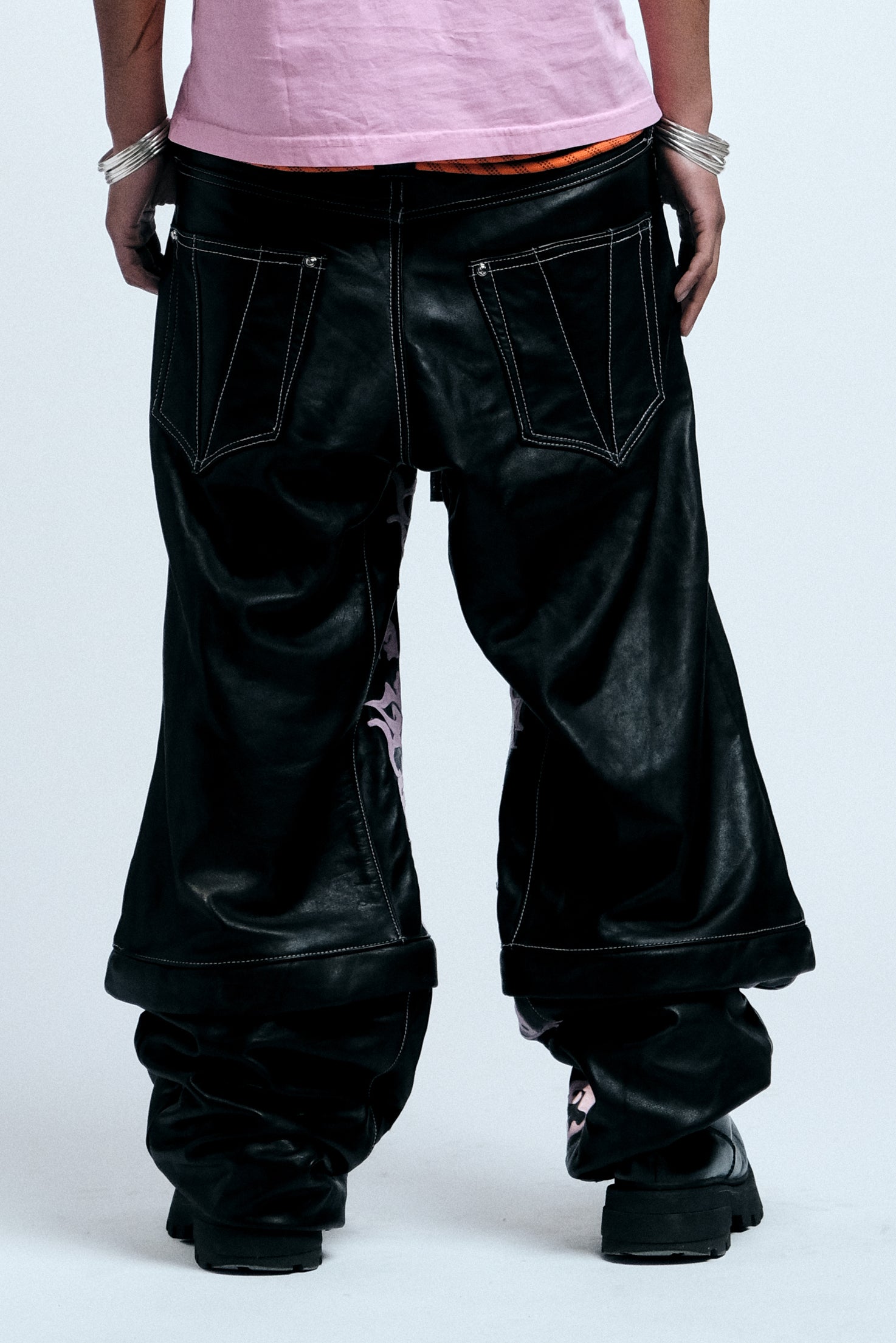 LVDV LEATHER PANTS/SHORTS (Orange V Label) Limited Edition