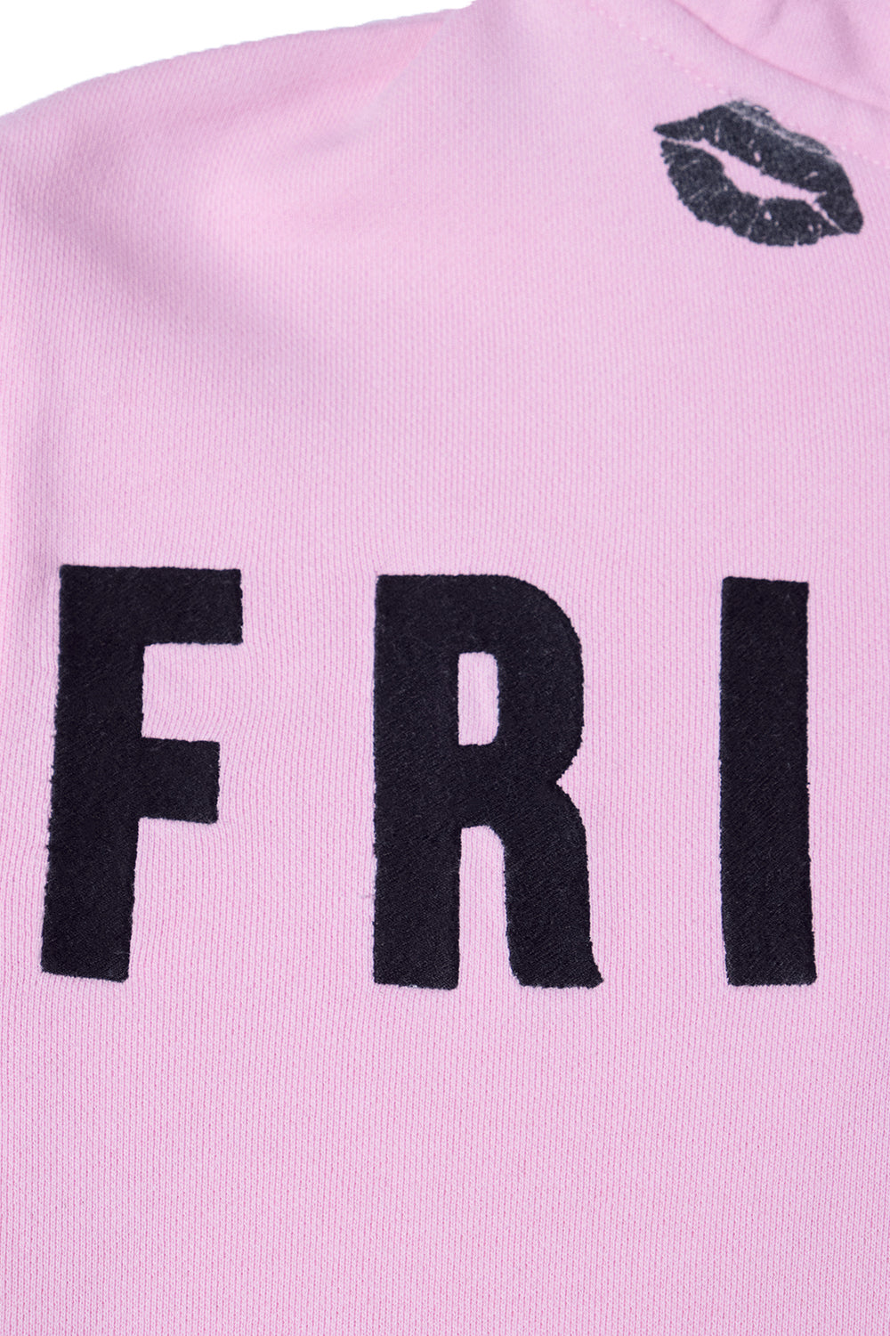 BLACK LIPSTICK FRIENDS- EMBROIDERED CROP TOP ZIP UP HOODIE (Pink)
