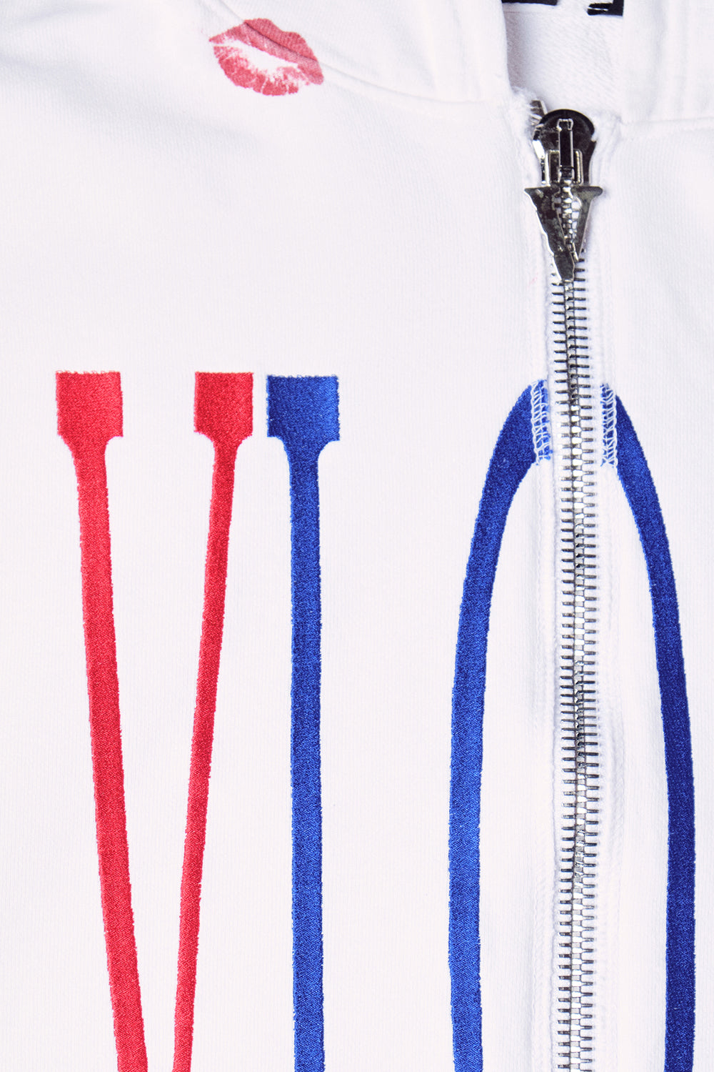 RED LIPSTICK OG EMBROIDERED ZIP-UP HOODIE