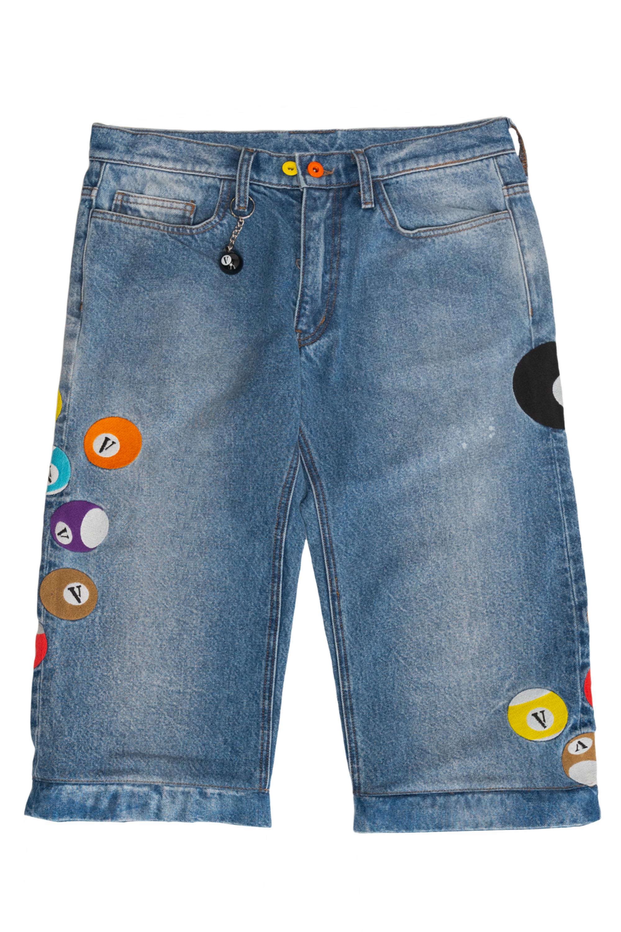 8 BVLL SKATER JEANS/SHORTS with “V” BALL KEYCHAIN