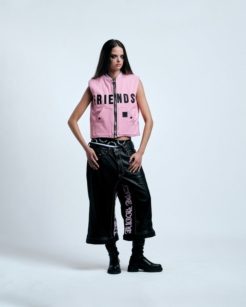 KISSING PINK VEST CROP-TOP