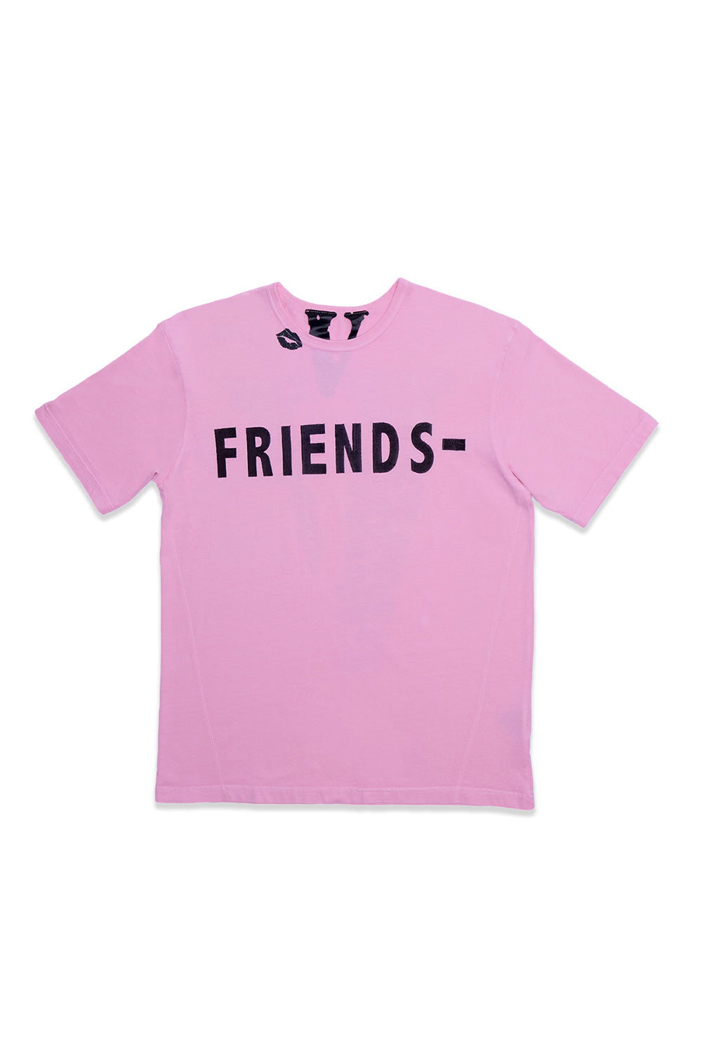 BLACK LIPSTICK FRIENDS- EMBROIDERED T-SHIRT (pink) – VLONE