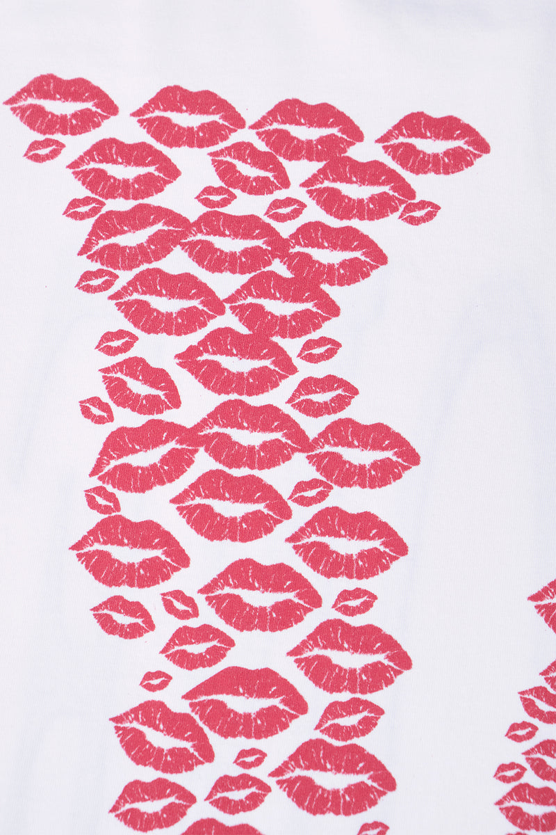RED LIPSTICK OG EMBROIDERED T-SHIRT (white)