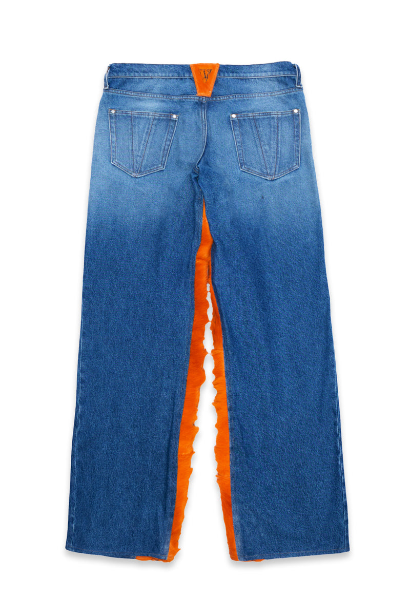 LVDV DENIM & LEATHER JEANS (Orange V Label) Limited Edition