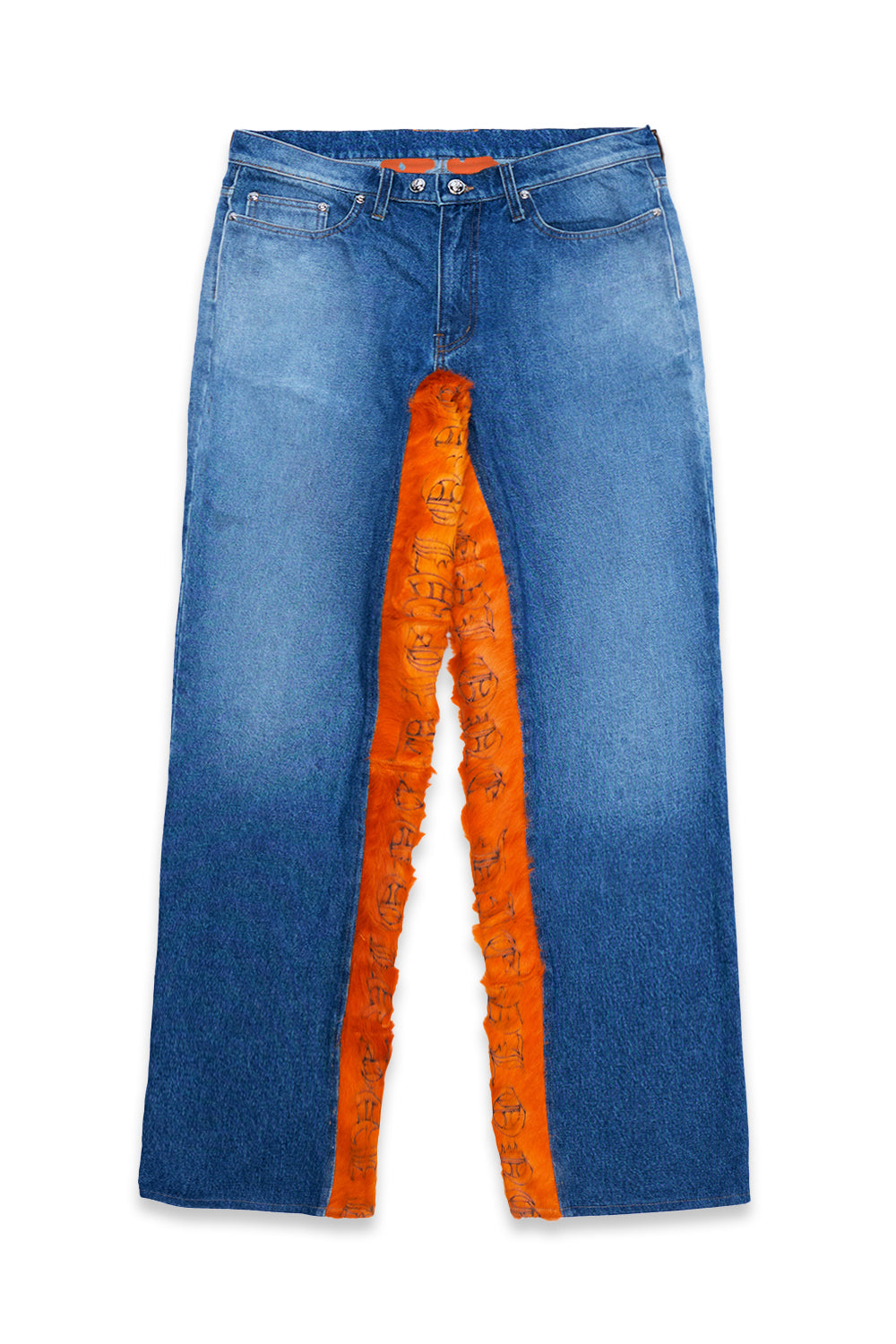 LVDV DENIM & LEATHER JEANS (Orange V Label) Limited Edition