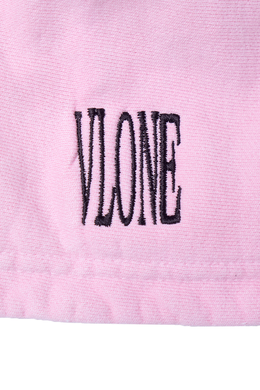 BLACK LIPSTICK FRIENDS- EMBROIDERED CROP TOP ZIP UP HOODIE (Pink)