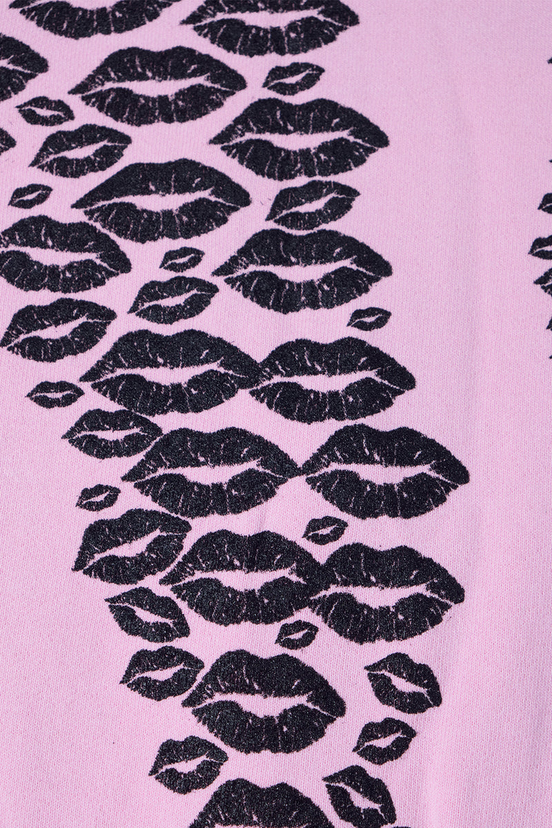 BLACK LIPSTICK FRIENDS- EMBROIDERED CROP TOP ZIP UP HOODIE (Pink)