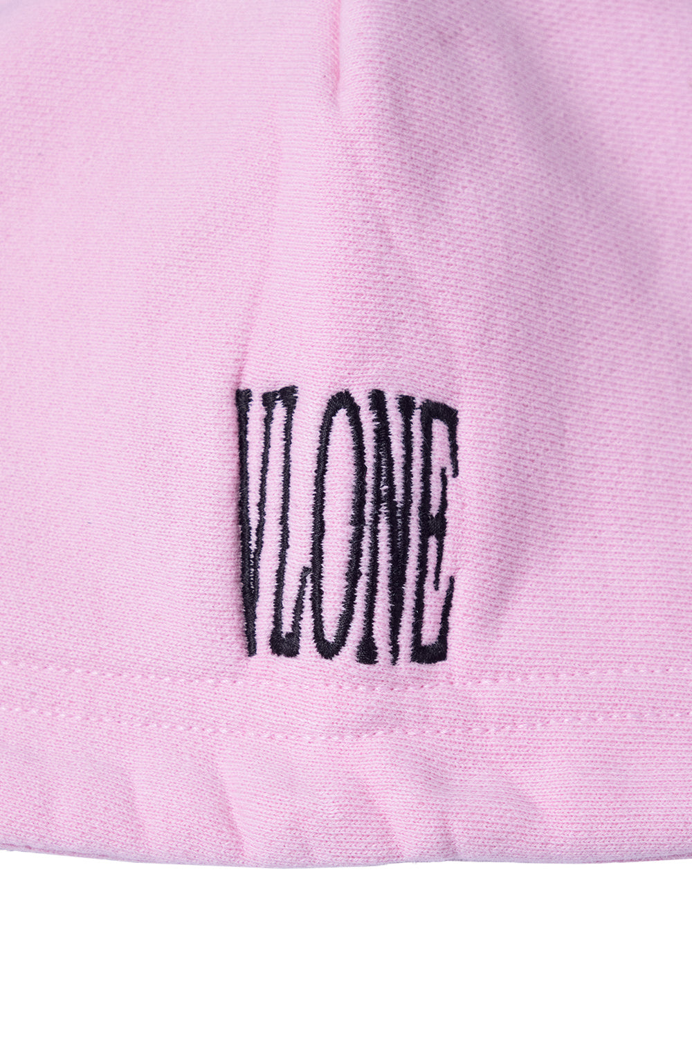 BLACK LIPSTICK FRIENDS- EMBROIDERED CROP TOP ZIP UP HOODIE (Pink)