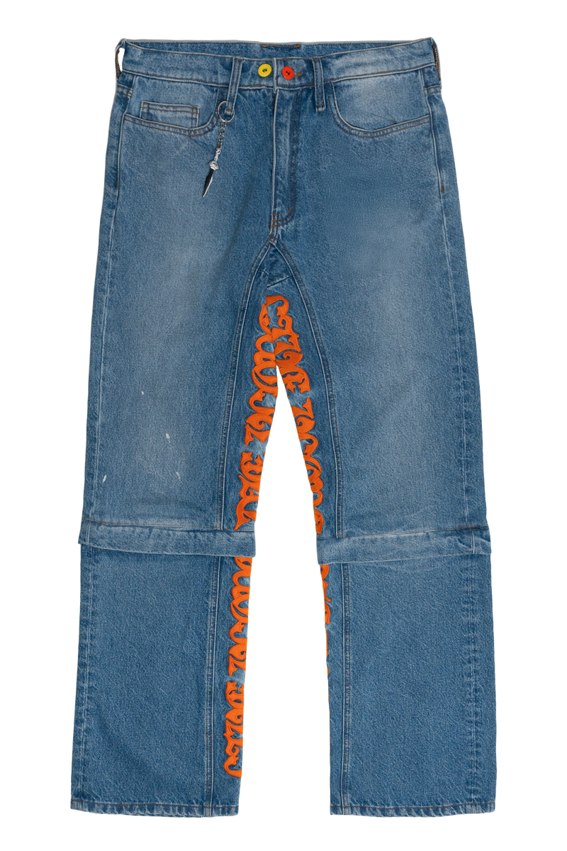 THE INFAMOUS LVDV SKATER JEANS/SHORTS with “DAGGER” KEYCHAIN