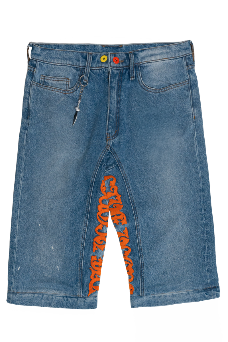 THE INFAMOUS LVDV SKATER JEANS/SHORTS with “DAGGER” KEYCHAIN