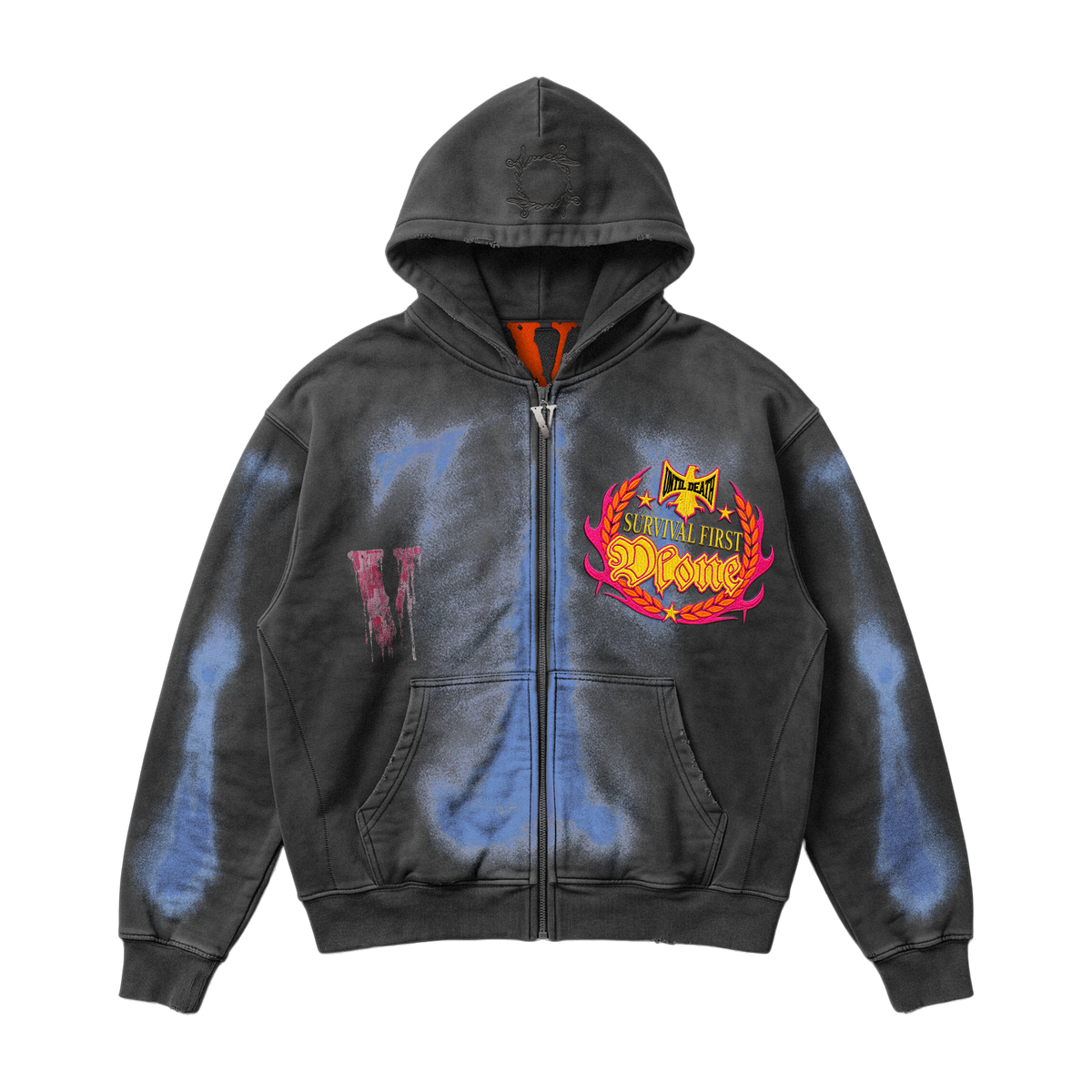 Rib Cage Zip Hoodie – front