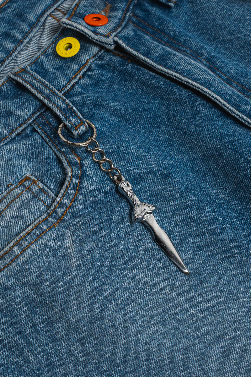 THE INFAMOUS LVDV SKATER JEANS/SHORTS with “DAGGER” KEYCHAIN